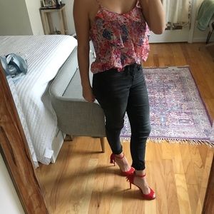 Floral spaghetti strap blouse